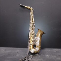 saxophone gold brass instrument home decor rental