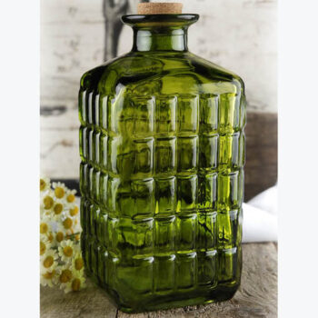 square green bottle cork clear vessel flowers rental