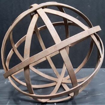 metal bronze copper hanging sphere decor rental