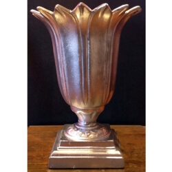 tulip urn metal cast iron painted bronze matte silver vessel flowers rental