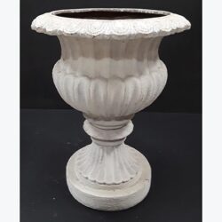 classic urn grey matte large utility vessel ceramic flowers rental