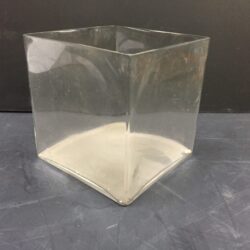 cube vase glass clear vessel rental