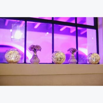 mercury bubble bowl gold glass vessel flowers rental