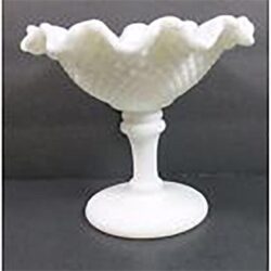 footed bowl hobnail dimpled ruffled glass vessel rental