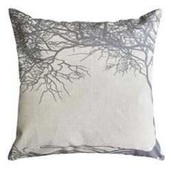 Neige canvas pillow with silhouette tree design