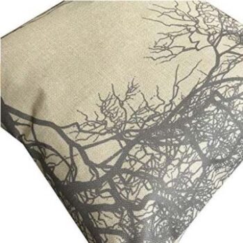 Neige canvas pillow with silhouette tree design