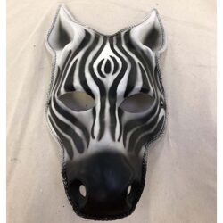 zebra face mask black white theme decor mardi gras rental