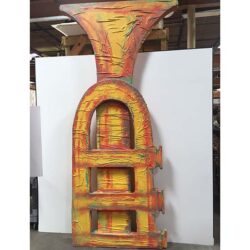 trumpet cardboard huge sign gold yellow theme decor jazz hall rental