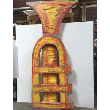 trumpet cardboard huge sign gold yellow theme decor jazz hall rental