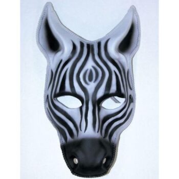 zebra face mask black white theme decor mardi gras rental