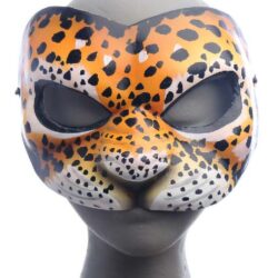 leopard safari cat half face mask mardi gras theme decor rental