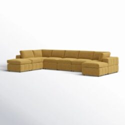 Gold Corduroy Sectional Modular