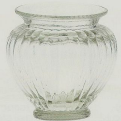 Ribbed Glass Ginger Vase