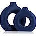 Donut Ceramic Vase Large Matte Blue