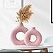 Donut Ceramic Vase Large Matte Pink