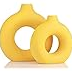 Donut Ceramic Vase Large Matte Yellow