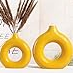 Donut Ceramic Vase Large Glossy Yellow