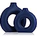 Donut Ceramic Vase Small Matte Blue