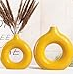 Donut Ceramic Vase Small Gloss Yellow