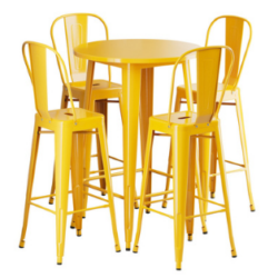 Vintage Metal High Boy Set Yellow